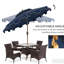Parasol d'extérieur bleu foncé - 9 pi avec fonction de fermeture facile pour le jardin, la terrasse, la piscine, le patio, ajoute du style et de la fonctionnalité aux espaces