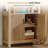 70.9'' Tall Bookcase with Door, Wooden Bookshelf with Storage Cabinet