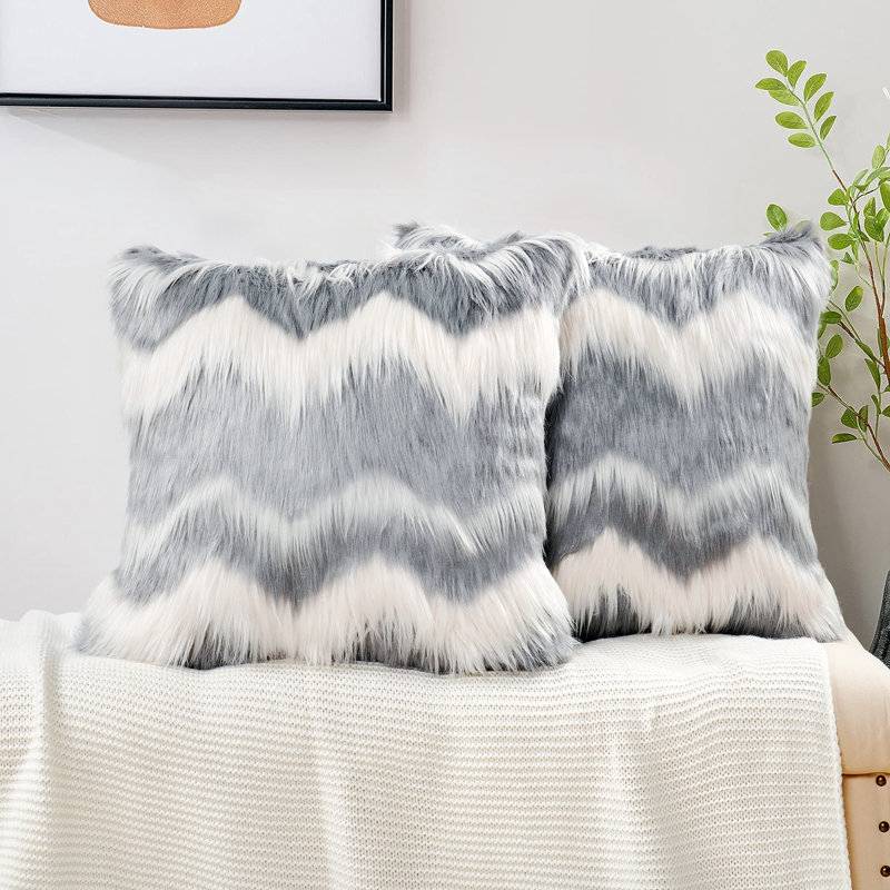 Square Throw Pillow Cover, Grey