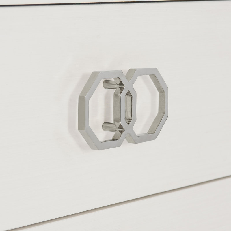 Elegant Transitional 2-Drawer Nightstand in Black and White