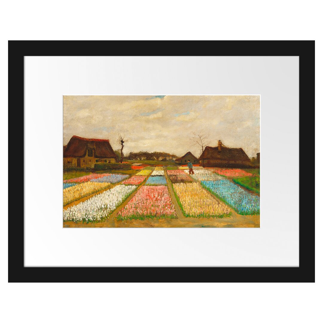 Gerahmter Kunstdruck Flowerbeds in Holland von Vincent Van Gogh