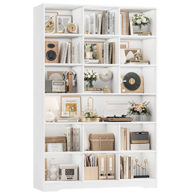 76.1"H X 47.2"W  Standard Bookcase, Home Wood Bookshelf
