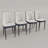 Set Of 4 Modern Pu Leather Dining Chairs With Black Metal Legs And Upholstery-534018402