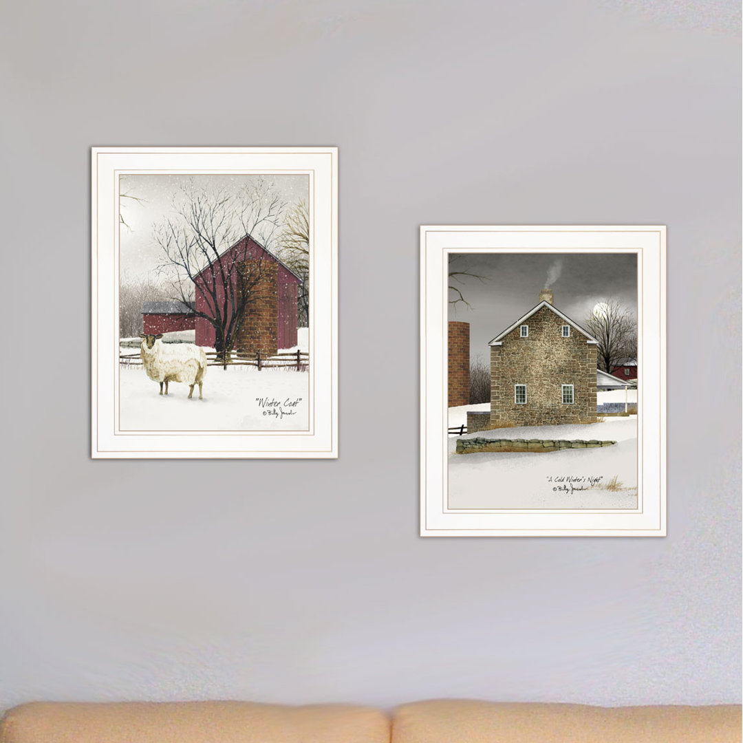 Cold Winter 2-Piece Vignette Framed Wall Art for Living Room, Home Wall Décor by Billy Jacobs August Grove® Frame 