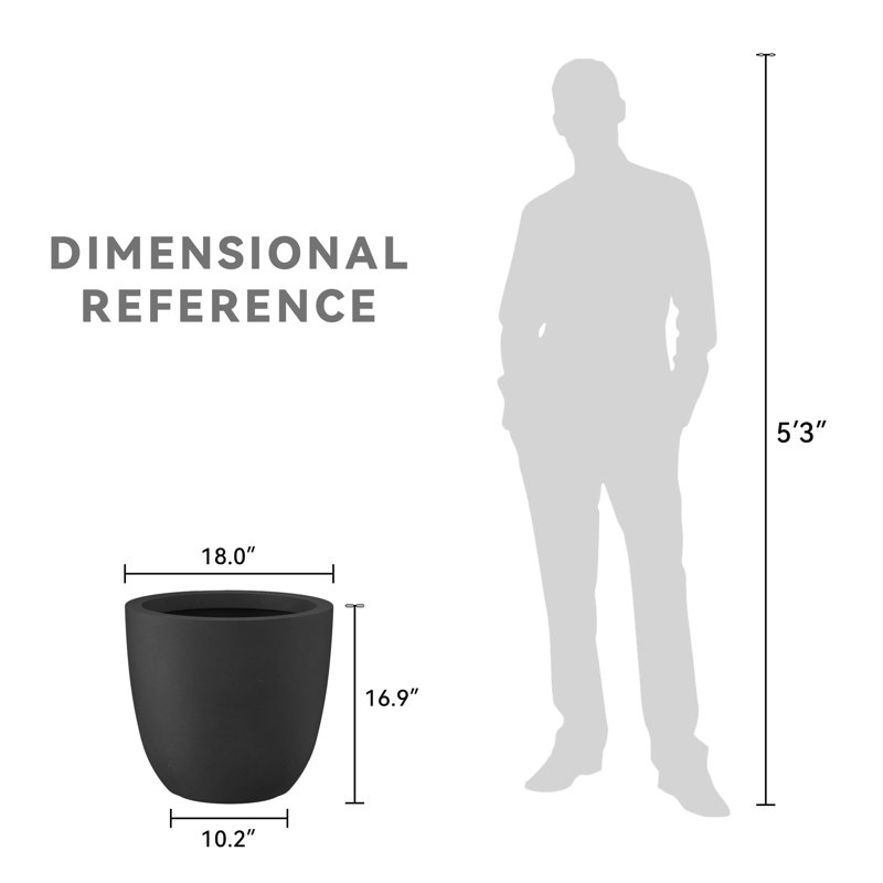 18 Inch Dia Round Concrete Planter
