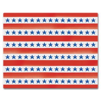 Star Stripe Tempered Glass Cutting Board 12" x 15"
