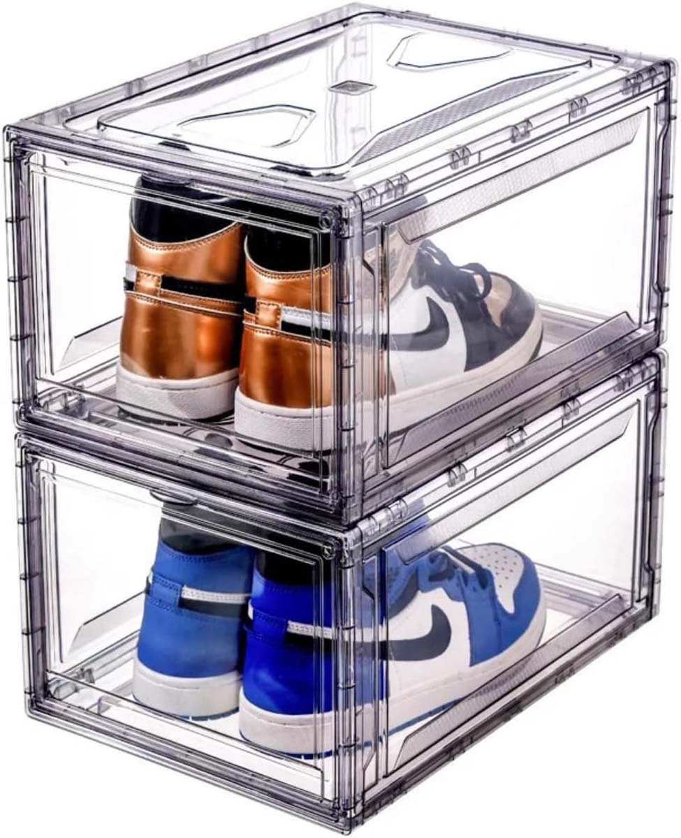 Orren Ellis Clear Shoe Box - 10 Pack Stackable Shoe Organizer With ...