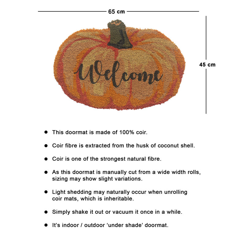 Paillasson antidérapant The Holiday Aisle® en paillasse de  en PVC touffeté Welcome, naturel, 18 po x 26 po