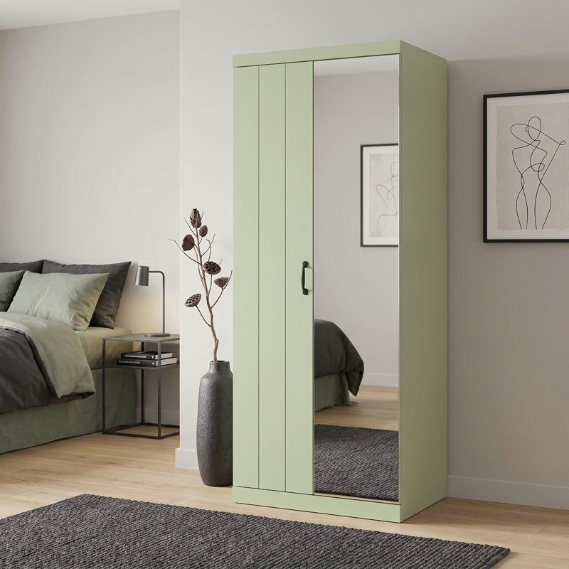 Allington 2 Door Wardrobe With Mirror, Sage Green