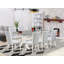L'ensemble de table de cuisine 9 pièces comprend une table de salle à manger rectangulaire avec pieds en X et 8 chaises de salle à manger Parson en tissu brun, finition jacobine patinée-493171000-493171002