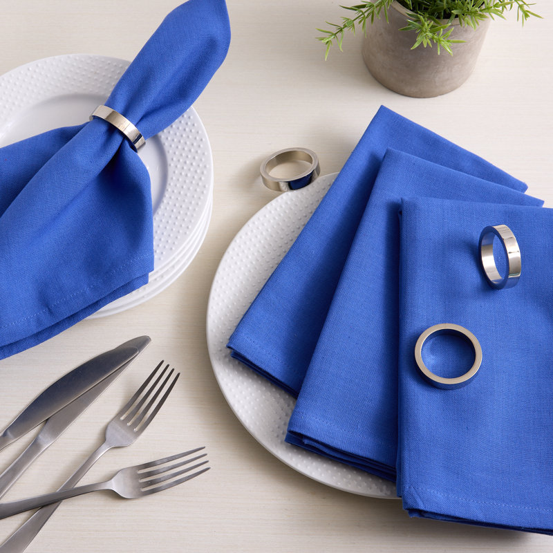 Ensemble de serviettes de table en coton / 4, Bleu