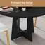 Ensemble de table à manger ronde 5 pièces pour 4 personnes, table de cuisine ronde en bois de 119 cm et 4 chaises rembourrées pour petit appartement-1506335394-1506335398-1506335402