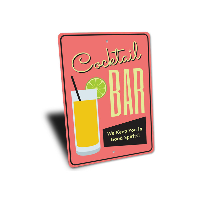 Plaque de cocktail, H 18 po x l 12 po x P 0,06 po