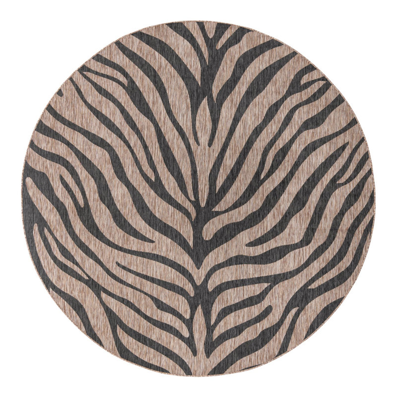 Natural Tsavo Indoor/Outdoor Safari Rug, Round 10'