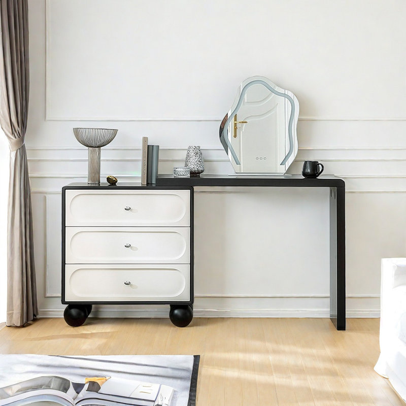 Meuble-lavabo moderne et ajustable noir et blanc