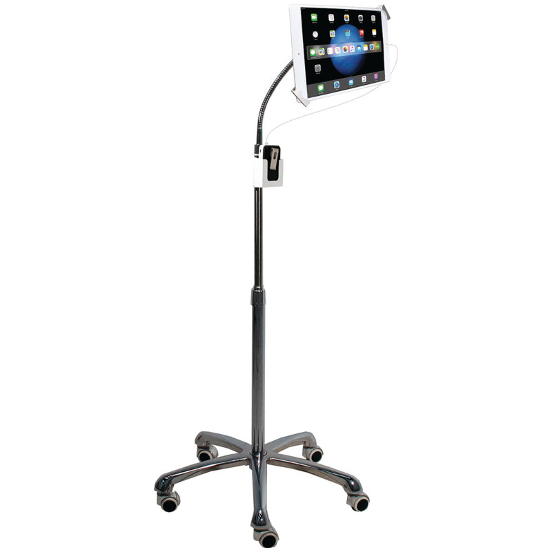 Support de sol robuste en col de cygne de sécurité pour ipad et tablette