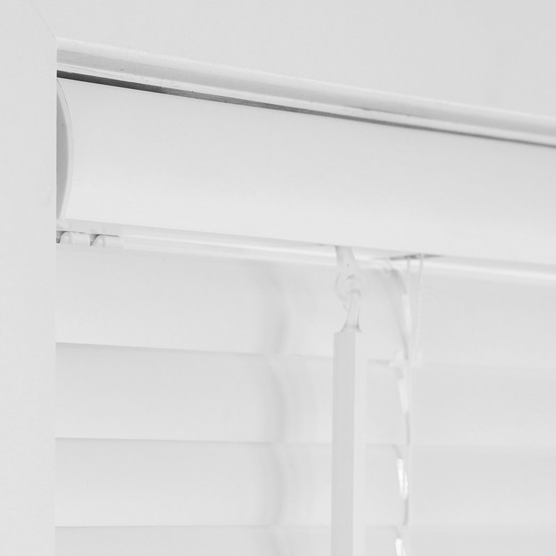 Charlton Home Room Darkening 1-inch Vinyl Mini Horizontal/Venetian Blinds, Alabaster, 39"W x 64"L