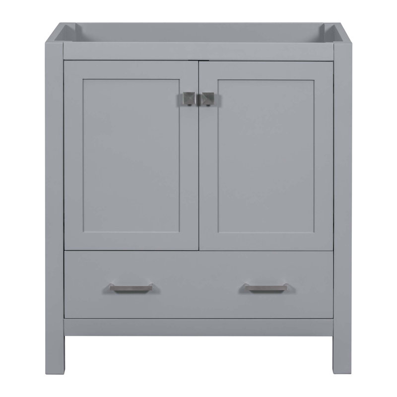 (Cabinet seulement) Base de meuble-lavabo avec 2 portes et 1 tiroir, Gris
