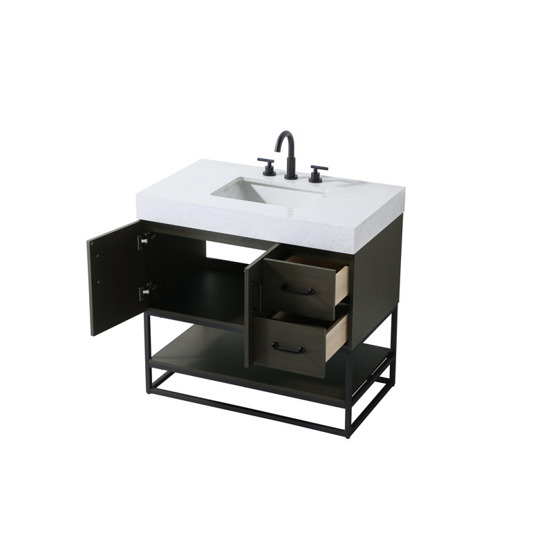 Meuble-lavabo simple 36 po, Brun moka