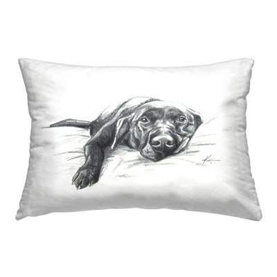 Stupell Industries Naptime Black Labrador Design by Lindsay Kivi Fine Art Throw Pillow