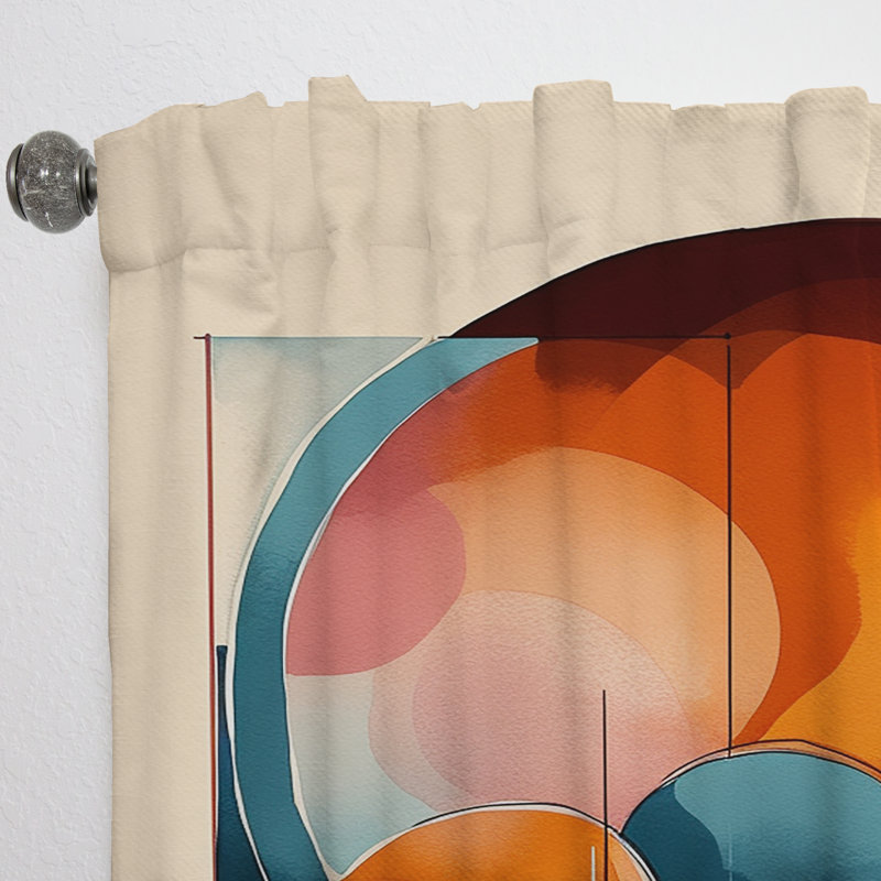 Kimbria - Formes abstraites et dessin au trait II - Rideau moderne - Velours obscurcissant - 1 panneau, L 52 po x L 90 po