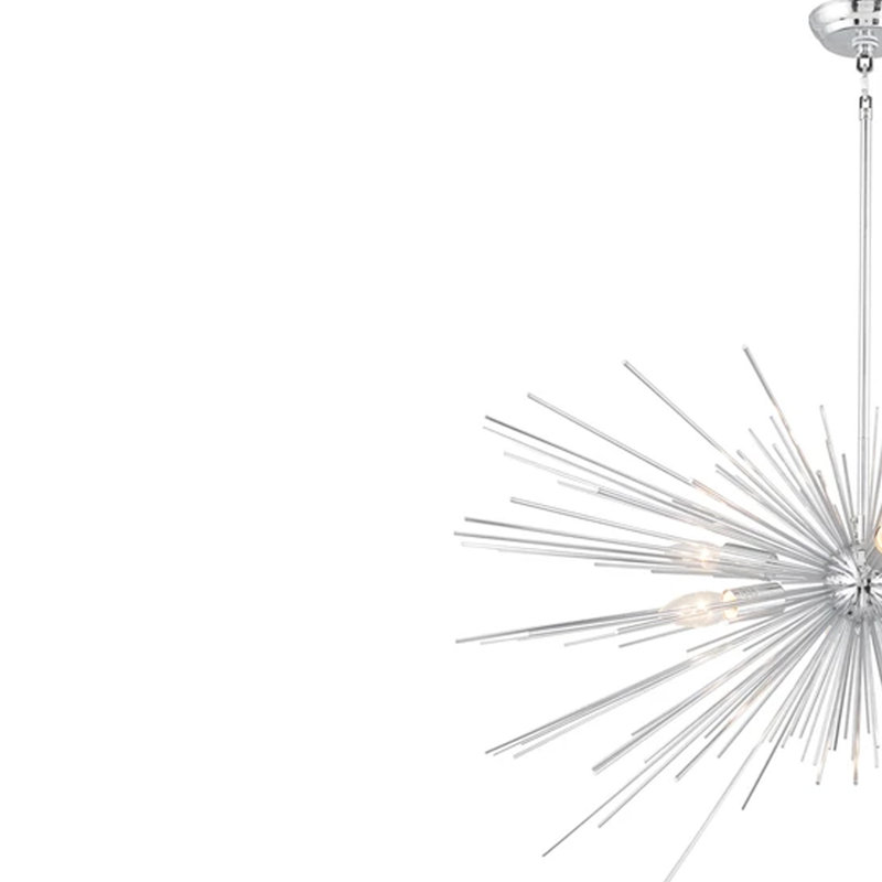 6 - Light Dimmable Sputnik Sphere Chandelier, Chrome, No