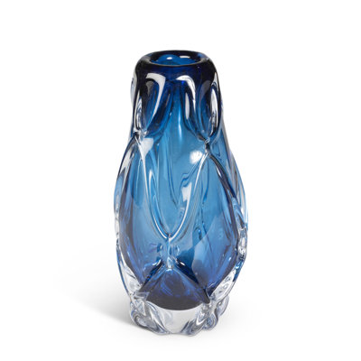 Vase en verre marée, bleu, grand