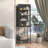 Metal Glass Door Display Storage Cabinet - 5-Tier Cube Bookshelf Storage Cabinet With 3 Adjustable Shelves-574727194