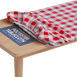 Kitchen Tablecloth Of Polyester -Fitted With Elastic, Water Proof, Washable, Fits For Table,Checked Design
