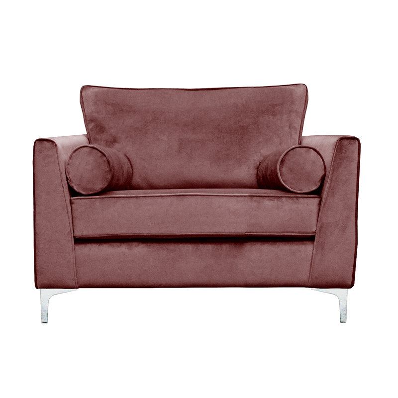 Giancarlo 2 Seater Velvet Loveseat, Lavender