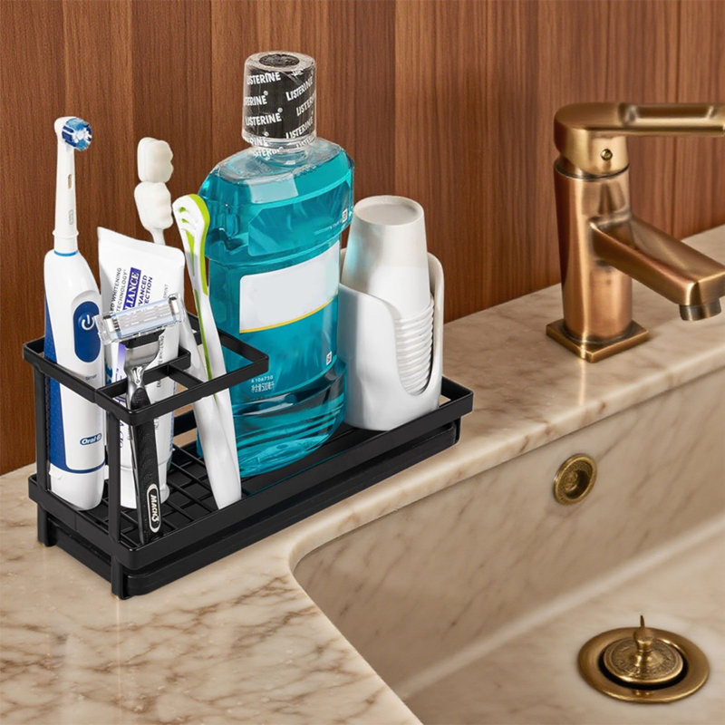 Support de brosse à dents pour salle de bain, Noir