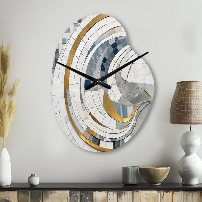 Horloge murale grise et jaune II, Grand
