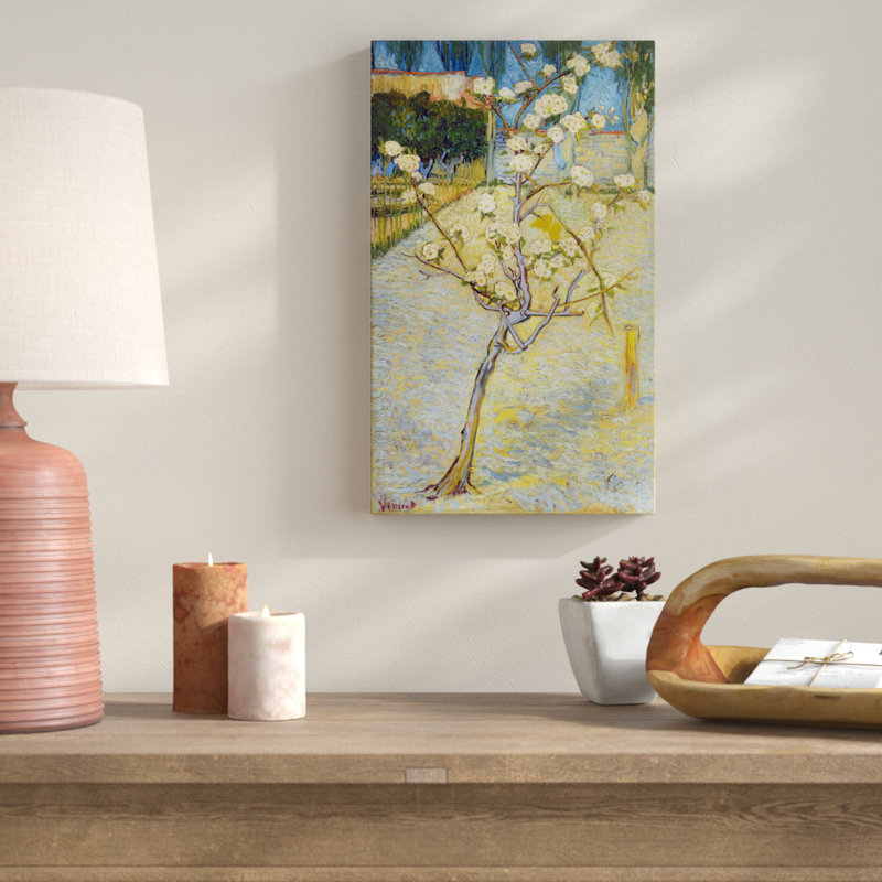 «Pear Tree in Blossum» par Vincent Van Gogh - reproduction d'art sur toile tendue, H 16 po x l 32 po x P 1,5 po