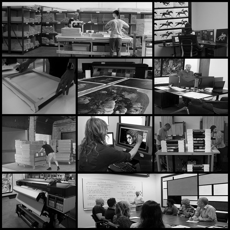 «Black White World Map», ensemble de 3 impressions sur toile tendue, H 40 po x l 60 po x P 0,75 po