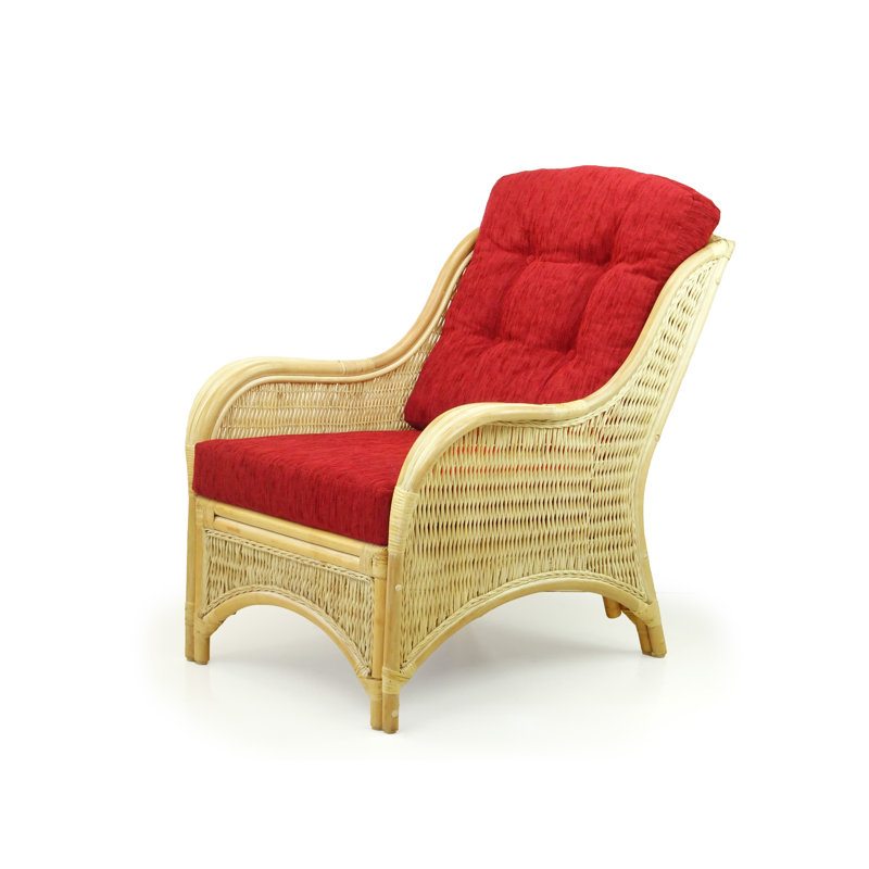 Boba Upholstered Armchair, Red Polypropylene/Olefin, Natural