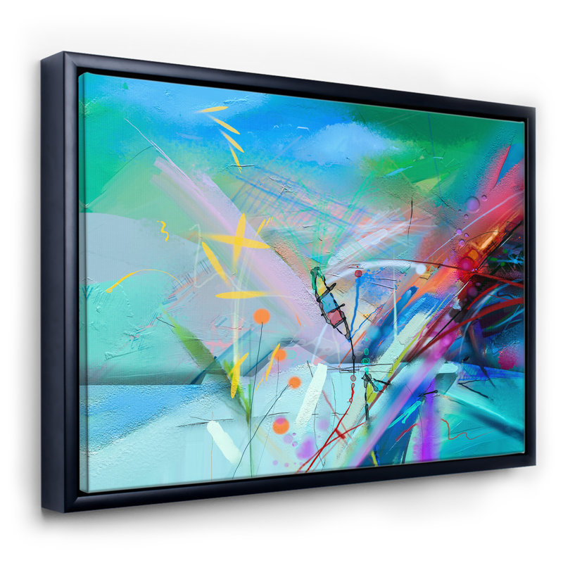 «Abstract Colorful Seascape IX», reproduction d'impression sur toile, H 30 po x l 40 po x 1,5 po, Toile avec cadre noir