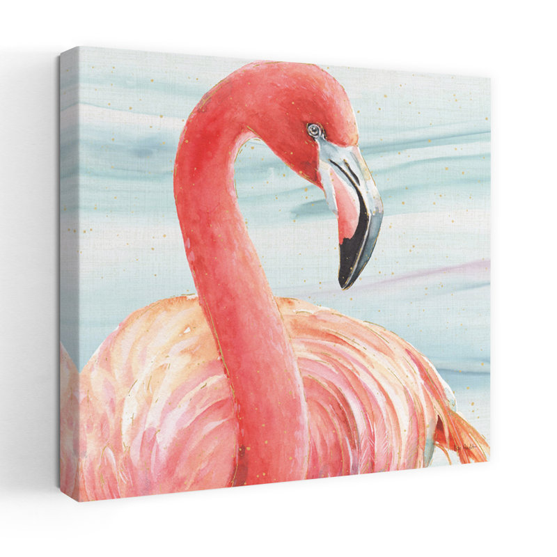 Oiseau flamant rose gracieux II, H 36 po x l 36 po