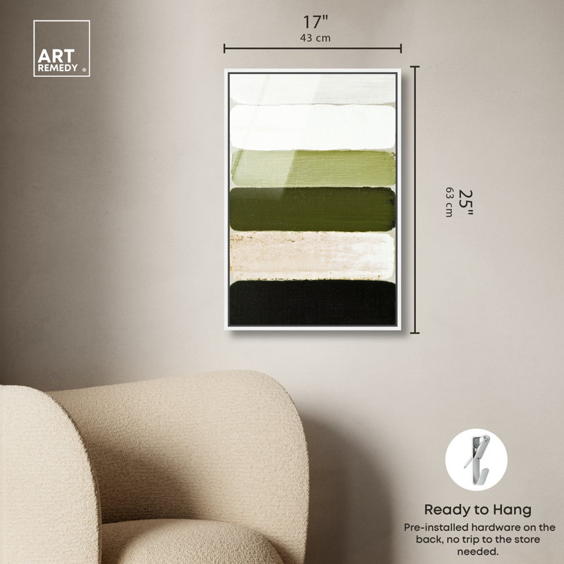 "Olive Stack II", art mural encadré par Art Remedy, cadre blanc, 16 x 24, H 25 po x l 17 po, Cadre en acrylique blanc