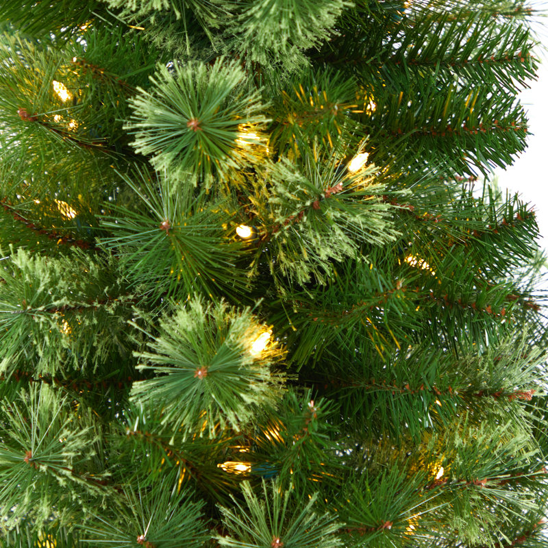 Lighted Artificial Pine Christmas Tree, 8' H