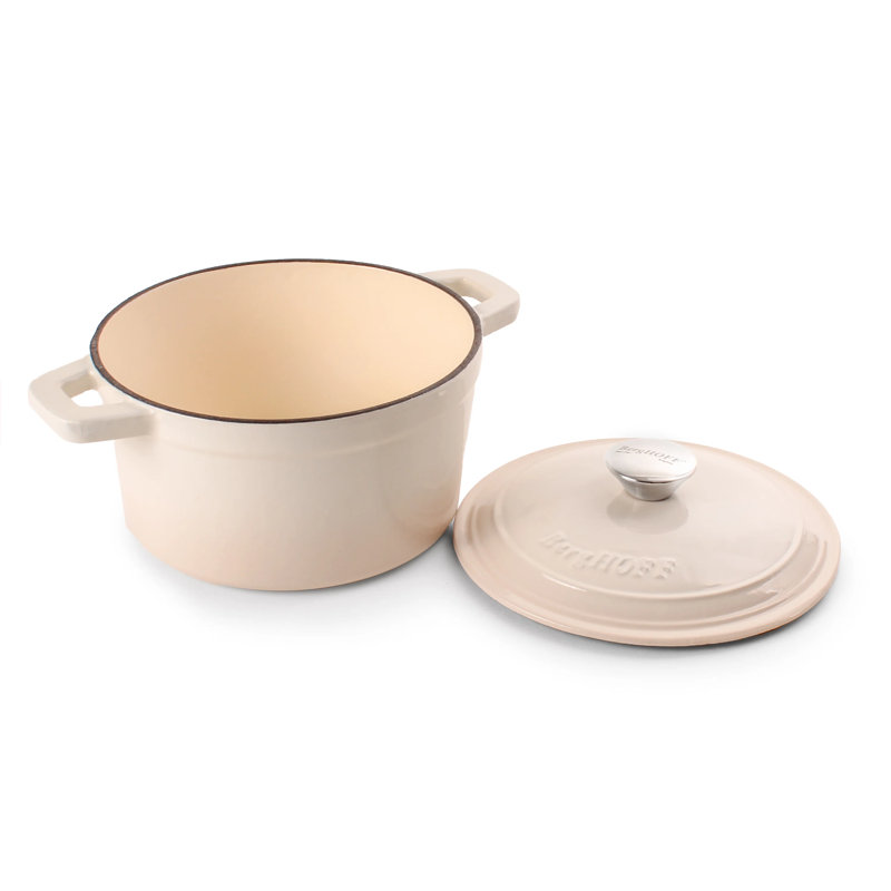 Cocotte ronde émaillée BergHOFF, 7 pte, Crème / meringue