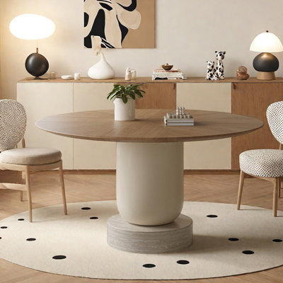 Table ronde créative en chêne durable haut de gamme Creative