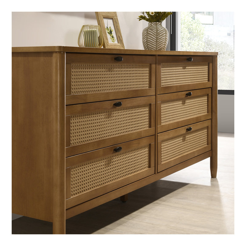Commode 6 tiroirs avec miroir Vichy