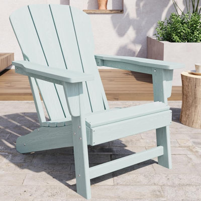 Chaise Adirondack moderne en plastique PEHD - Fauteuil de foyer surdimensionné en bois de polyéthylène surdimensionné de 380 lb - Chaises de patio d'extérieur en bois texturé pour le jardin, la cour, la pelouse, la terrasse, la piscine, le porche