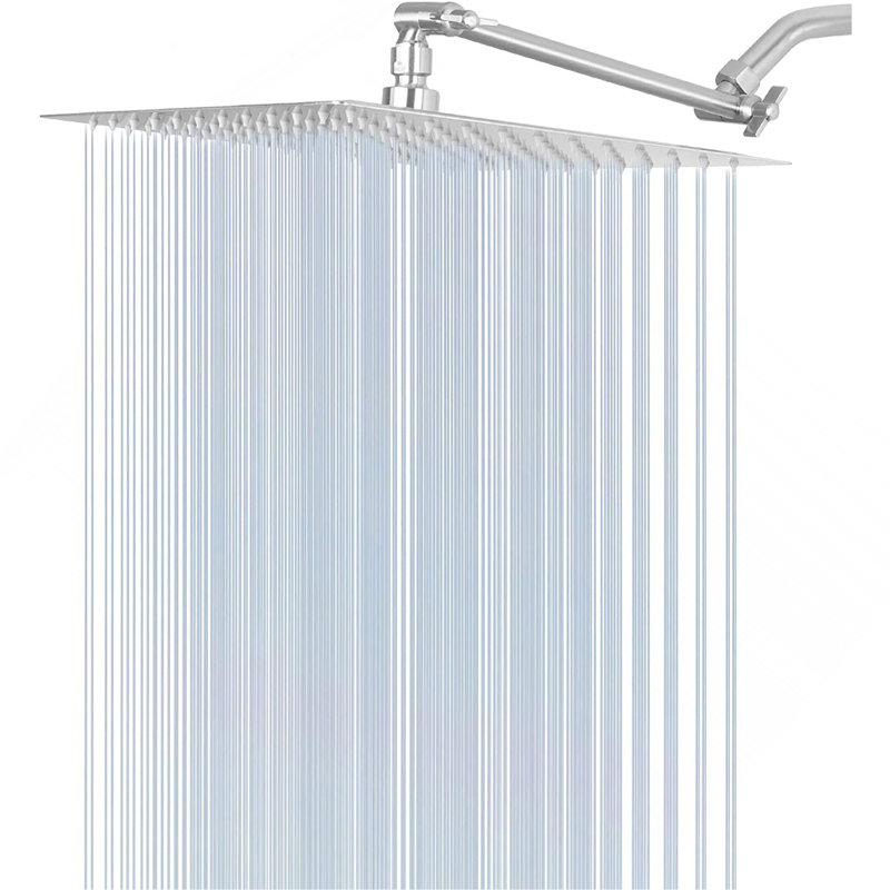 Pomme de douche chromée carrée en acier inoxydable à pluie haute pression de 10 po