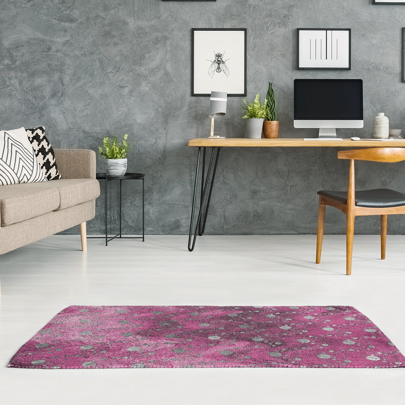 Tapis de planètes et étoiles monochromes pour la zone rose, Rectangle 4 pi x 6 pi