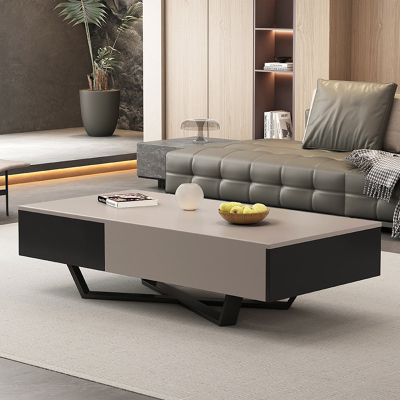 Solid wood multi-functional simple tea table, Coffee/Black, 17.72" H x 47.24" L x 23.62" W