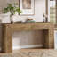 Console l 63 po x P 11,8 po avec 2 tiroirs, table d'entrée longue pour le salon, canapé étroit brun clair moderne