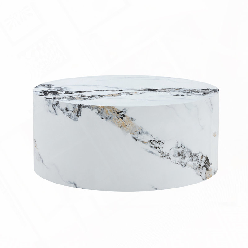 Round Coffee Table, White Marble