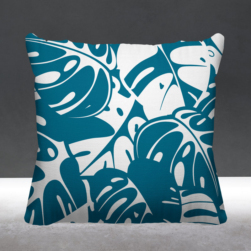 Coussin intérieur / extérieur Acton, L 19 po x H 19 po, Turquoise