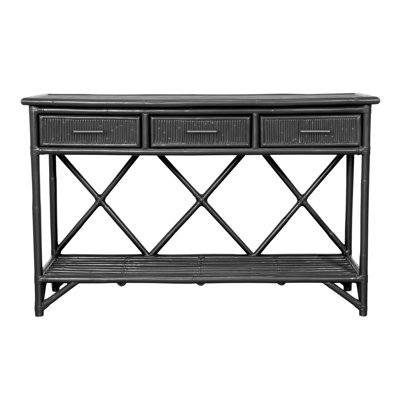 54'' Wide 3 Drawer Rattan Wood Sideboard